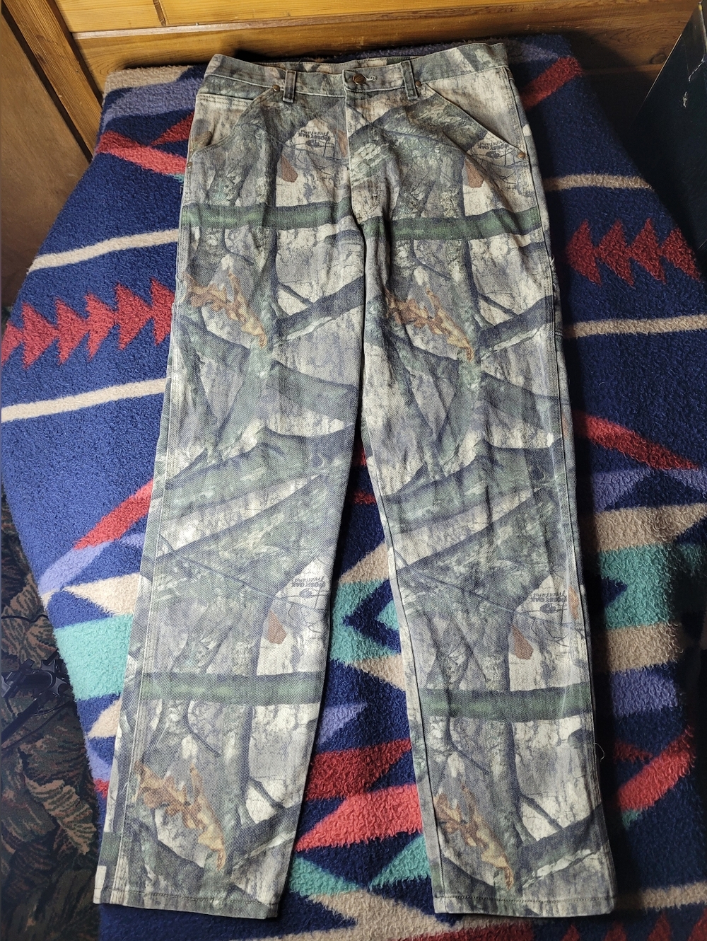 Wrangler Pro Gear Camo Jeans Mens 33x31 Pants Mossy Oak Hunting